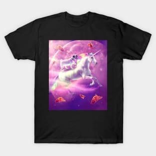 Space Pug Riding On Flying Unicorn With Taco T-Shirt